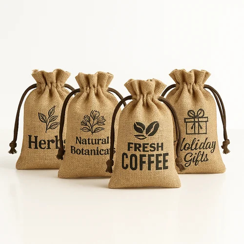 Jute Drawstring Pouches detail photo 2