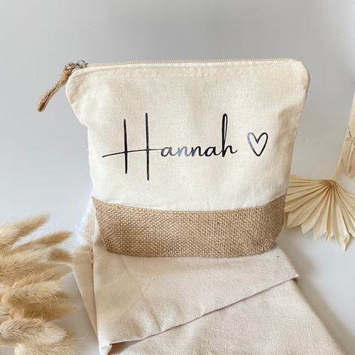 Jute Makeup Pouches detail photo 2