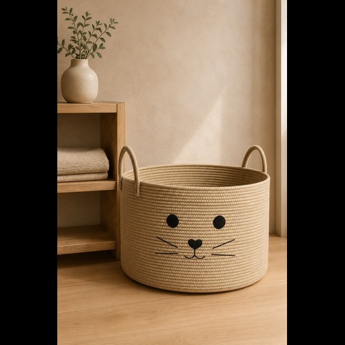 Jute Pet Toy Basket detail photo 2